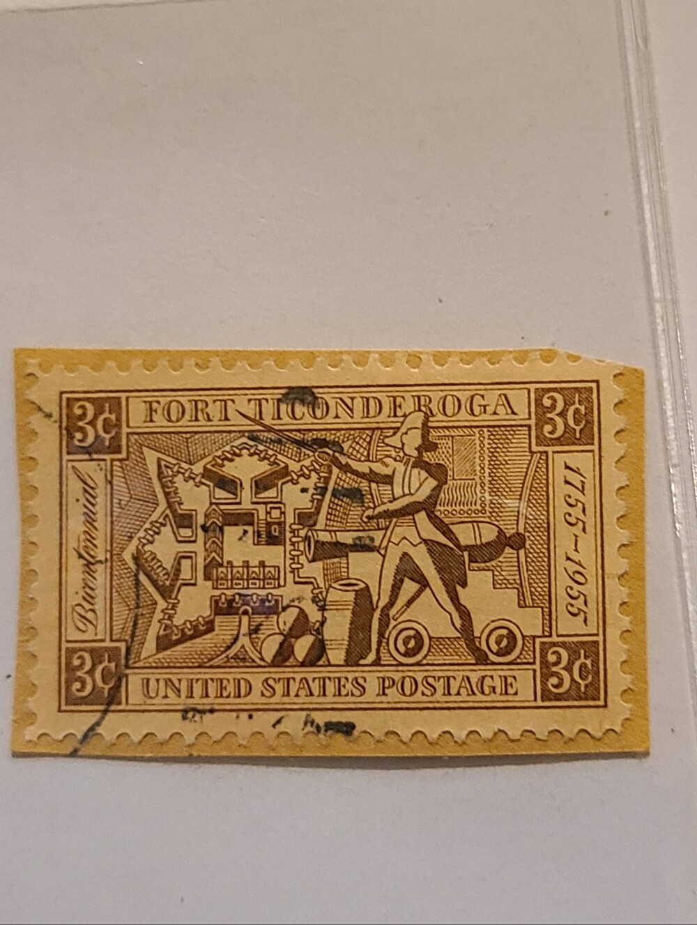 Vintage Fort Ticonderoga Postage Stamp 3 Cent Collectible